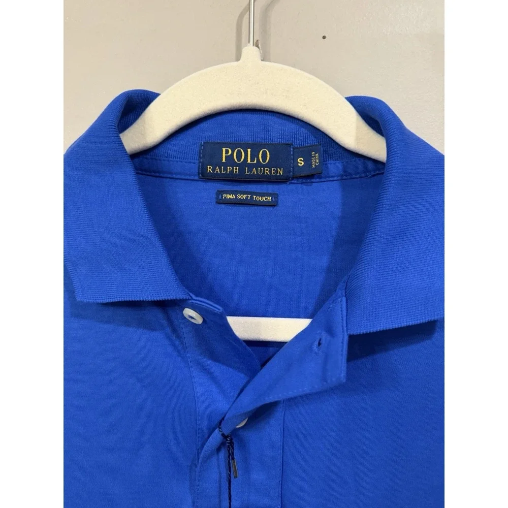 NWT Polo Ralph Lauren Shirt Size S Blue Soft Touch Pima Cotton  Polo